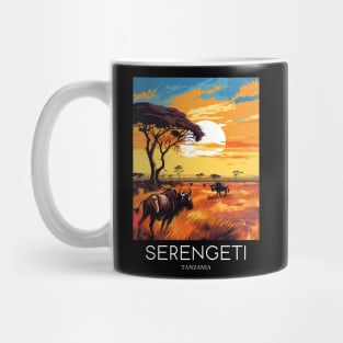 A Pop Art Travel Print of the Serengeti National Park - Tanzania Mug